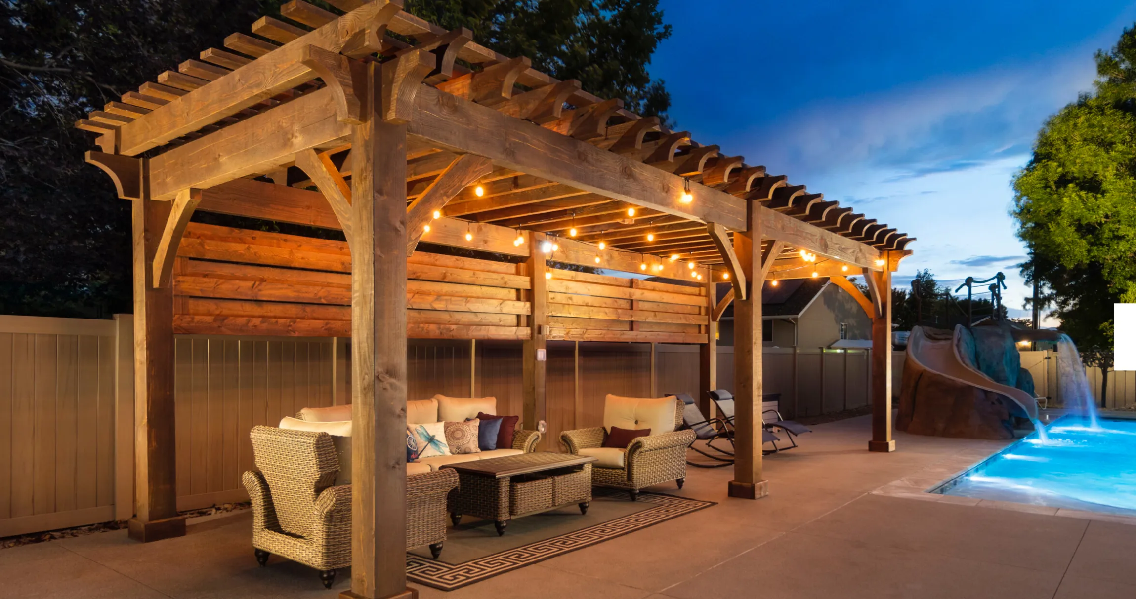 Backyard pergola installation